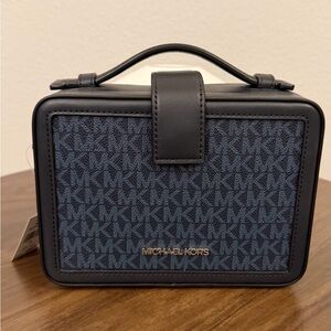 Michael Kors Navy Monogram Trunk Bag